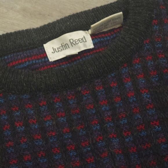 Vintage Mens Sweater Size XL Gray Justin Reed Long Sleeve Y2K 80s 90s - Picture 5 of 7